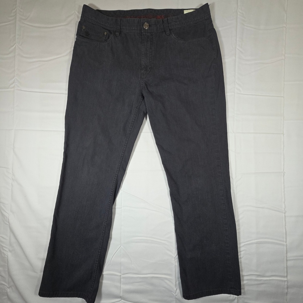 English Laundry Brixton Mens 34x30 Charcoal Gray Textured Straight Leg Pants